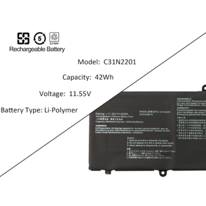 Batería para Portátil C31N2201 de 11.55V 42Wh, Nueva, para <span class=keywords><strong>ASUS</strong></span> <span class=keywords><strong>Vivobook</strong></span> <span class=keywords><strong>15</strong></span> X1504VA X1504ZA Go <span class=keywords><strong>15</strong></span> E1504FA E1504GA 14 OLED X1405VA 16 X1605EA - Product Image 6