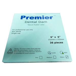 Dique Dental de Látex de Caucho Natural 6x6 Pulgadas para Adultos, 36 Piezas - Product Image 1