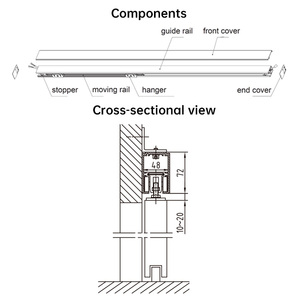 Deper điện thoại ứng dụng cảm biến tự động cửa trượt động cơ thông minh Kính Điện cửa tự động 4 tấm nhôm trượt hệ thống cửa kính - Product Image 5