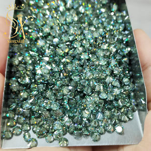 Moissanite Sciolta da 1,0 ct Taglio Rotondo 1 mm - 3,0 mm All'ingrosso, Gemma per Gioielli Fai da Te Colore Blu-Verde, Piccola Pietra di Moissanite Simil Diamante - Product Image 2