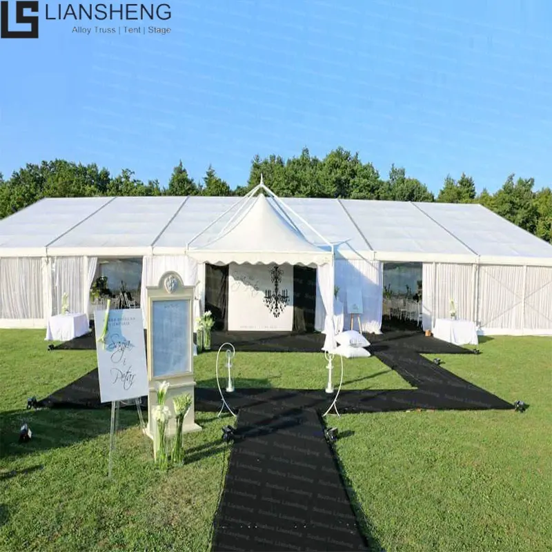 خيمة للمناسبات ذات المبيعات العالية لعام 2024 خيمة بيضاء مضادة للماء من الكلوريد متعدد الفينيل بغطاء للحفلات والأعراس والمطاعم تصميم حر خيمة مخصصة