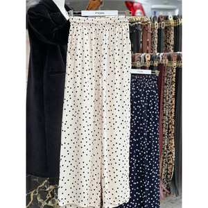 Pantalon large en satin à pois, taille haute, décontracté, respirant, pour femmes - Product Image 2