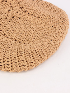 New Handmade Cotton Fabric Woven Bag Polyester Drawstring Closure Hollow Decoration for Women's Seaside Vacation Tanjing - Product Image 4