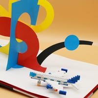 Modèle d'avion YIRUN, jouet en blocs de construction, blocs de construction éducatifs pour enfants, blocs en plastique 3D, mini blocs de construction, jeux