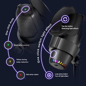Gooermi A23 RGB USB Condenser <strong>Microphone</strong> for PC, PS4, <strong>PS5</strong> and Mac, Anti-Vibration Shock Mount - Product Image 4