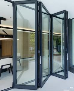 Porte coulissante pliante en aluminium et verre sur mesure pour balcon, jardin, entrée, buanderie, salon, cour - Finition étanche - Product Image 2