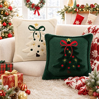 Housses de coussin de Noël 2026 les plus vendues en gros, nouveau style, taies d'oreiller sapin de Noël, coussins décoratifs personnalisés pour canapé de fêtes