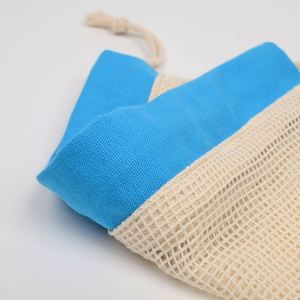 Sacs en coton réutilisables pour produits, sacs écologiques à cordon, sacs de rangement pour légumes et fruits, sacs d'emballage en filet, sacs d'épicerie - Product Image 4