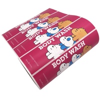 Étiquettes autocollantes personnalisées roses pour bouteilles de gel douche, pour l'emballage des produits de bain et de soins personnels