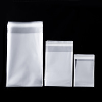Collant grand sac de vêtements en plastique transparent auto-adhésif emballage paniers de rangement simples organisateur de vêtements sac Opp