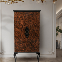 Meuble de rangement élégant inspiré, en bois artisanal, finition brillante, polyvalent, multifonctionnel, pour la maison et la villa