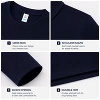 T-shirt col rond en coton et élasthanne 210 GSM OEM, logo personnalisé, uniforme de travail pour équipe d'entreprise, personnel d'usine