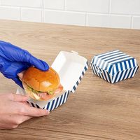 Emballages en carton biodégradable imprimés sur mesure, élégants, avec revêtement alimentaire, pour hamburgers, boîtes en papier kraft de qualité supérieure