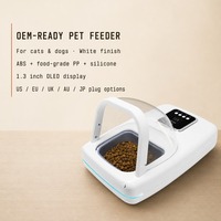 Distributeur automatique intelligent pour animaux de compagnie avec puce, pour chats et chiens, écran LCD, capacité 1,5 L, distribution programmée quantitative d'aliments secs/humides, ABS et silicone