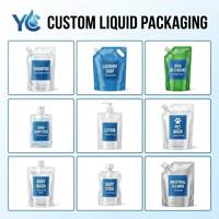 Emballage personnalisé en sachet souple de qualité alimentaire avec bec verseur pour détergents liquides et savons - Tailles 100 ml/0,5 L/1 L - Sérigraphie numérique