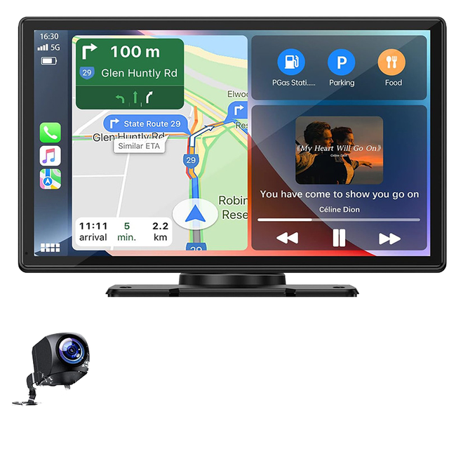 2025 Portable 7 Inch Wireless Carplay Android Auto Screen Touch Screen Car Multimedia Player with Camera for Safe Drive