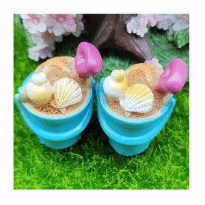 100 mini figurines décoratives d'été sur le thème de la plage, coquillages, étoiles de mer, seaux de plage, petites statues, artisanat décoratif - Product Image 2