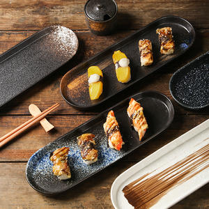 Juego de Platos de Sushi de Cerámica Texturizada Ecológica, Hechos a Mano, Porcelana con Efecto de Horno, Estilo Japonés Minimalista con Diseño Único y Salpicado - Product Image 3