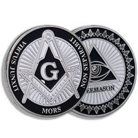 Moneda de Metal 3D Personalizable del Fabricante, Moneda Conmemorativa Moderna de Estilo Antiguo, Moneda de Desafío Masónica en Oro y Plata