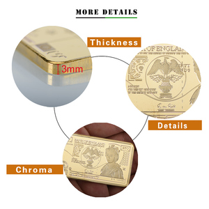 Moneda de oro cuadrada de 50 libras conmemorativa de la Reina Isabel II personalizada, lingotes chapados en oro - Product Image 3