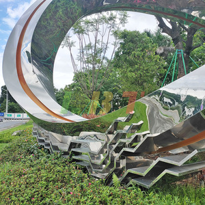 Stainless Steel Metal Sculpture Customized <b>Large</b> Scale Hollow Abstract Geometric Outdoor City Landmark Decorative <b>Ornament</b> - Product Image 2