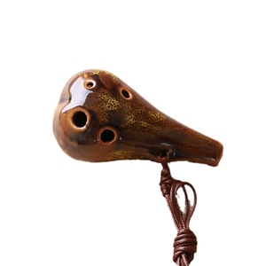 Mini ocarina en céramique à 6 trous, en forme de goutte d'eau, en porcelaine, avec impression d'art chinois traditionnel, idéal pour un cadeau - Product Image 1
