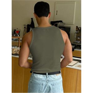 FOXA Men's Summer Tank <b>Top</b> Scoop Neck Knit Gym Workout Muscle Tank Undershirt Sleeveless Shirts - Product Image 2