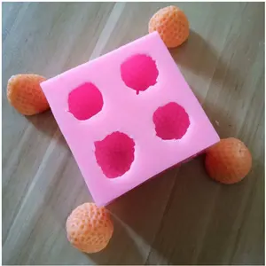 3D蜡烛硅胶模具草莓形形状模具用于蜡烛制蜡熔化模具