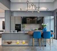 Îlot de cuisine modulaire personnalisé, comptoir, design de meuble moderne, matériaux écologiques pour projets résidentiels et commerciaux
