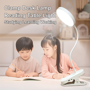 Pince sur lampe de bureau prise USB Protection des yeux 360 ° col de cygne Flexible CRI>90 étagère maison bureau dortoir étude lecture Clip Table lumière - Product Image 2