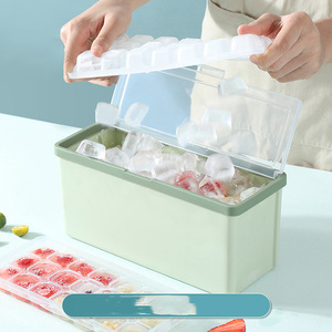 Bandejas de cubos de hielo PP de fácil liberación, <span class=keywords><strong>con</strong></span> <span class=keywords><strong>tapa</strong></span> y contenedor, fabricante de cubos de hielo de plástico de gran capacidad, 63 cavidades, superventas - Product Image 5