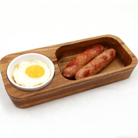 Ensemble de planches à fromage en bois d'acacia écologiques personnalisées avec bol en céramique, plateau de service et bol à sauce pour les fêtes