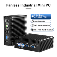 Mini PC Industrial Integrado sin Ventilador de Aleación de Aluminio Intel Core I3 I5 I7 con Puertos Seriales, Doble LAN y Wifi de Fábrica MES