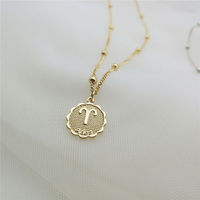 Douze Constellations Pendentif Collier Ins Simple Filles Court Étudiant Jour Cadeau Rond Dollar Clavicule Chaîne