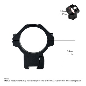Anneaux de montage en aluminium BANGBANG - Monture de lunette de visée à queue d'aronde de 11 mm pour tube de 30 mm, hauteur centrale de 1,1 po (noir) - Product Image 4
