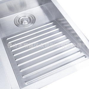 Évier de cuisine en acier inoxydable 304 à double bac encastrable avec planche à laver, surface polie - Product Image 4