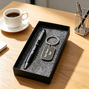 Coffret Cadeau Exécutif Stylo Porte-clés Sérigraphie Reconnaissance des Employés Faible MOQ Fabricant Cadeau d'Entreprise Personnalisé - Product Image 1