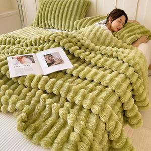 Flannel Coral Fleece <b>Blanket</b> Milk Gift Winter <b>Thick</b> Anti Dust Mite Bedding - Product Image 5