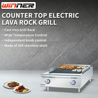Grill de table professionnel à pierres de lave certifié CE pour restaurant et cuisine