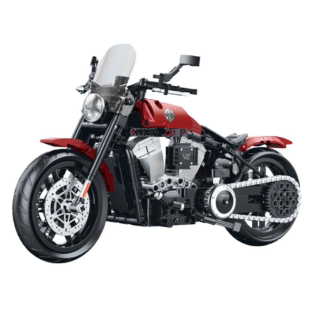 Модель 1:8 для мотоцикла Harley, игрушка в стиле ретро, двойной высокий стиль, пластиковые строительные блоки из АБС, модная идея подарка для мальчиков