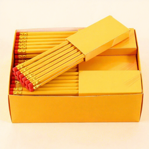 Crayons en bois HB, boîte de 12 pièces jaune/rouge, crayons à <span class=keywords><strong>dessin</strong></span> et à croquis pour les élèves du primaire avec <span class=keywords><strong>gomme</strong></span> - Product Image 3