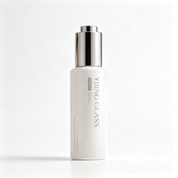 Botol Dropper Kaca Matte 25ml Kosong dengan Tutup Plastik Perak, Botol Cetak Kustom untuk Kemasan Perawatan Kulit Serum Foundation Cair