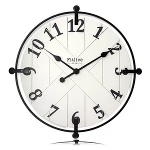 Minimalist Clock Wholesale OEM Quartz Circular Clock Coastal Style 23 Inch Large Plastic Wedding Deco White Clock