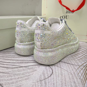 Zapatos Casuales de Lujo para Mujer, Alta Calidad, Transpirables, de Cuero Vacuno, Suela de Goma Resistente, Zapatos de Moda con Pedrería de Diseñador - Product Image 6