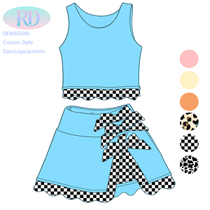 Conjunto de yoga con estampado de vaca para mamá e hija, top corto sin mangas y falda pantalón, de nailon suave y elástico, ropa a juego para estar en casa, yoga y gimnasio - Product Image 6