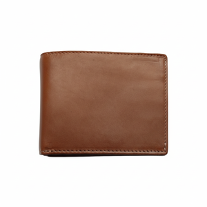 Cartera de cuero genuino de estilo bohemio de alta calidad para hombre, protección RFID, cierre abierto, longitud corta, bordado, poliéster - Product Image 1