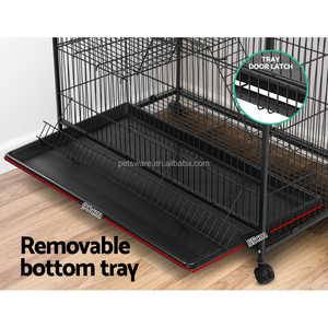 Cage tubulaire de luxe pour petit animal avec roulettes de relocalisation et clapier à lapins à plusieurs niveaux - Product Image 5