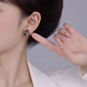 French Style New Retro Geometric Zircon <b>Stud</b> Earrings Gold Plated S925 <b>Silver</b> Luxury Women's Jewelry - Product Image 4