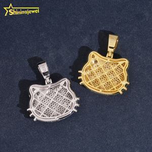 Neues Design 925 Silber Lieblicher Katzen-Moissanit-Anhänger Feiner Schmuck Maßgefertigter Iced Out Moissanit-Anhänger Halskette - Product Image 6