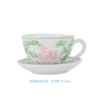 Service de table en porcelaine de haute qualité, peint à la main, lavable en machine, avec tasse à café, RZKR75-G-6-8-10inch-RZKR76-CD